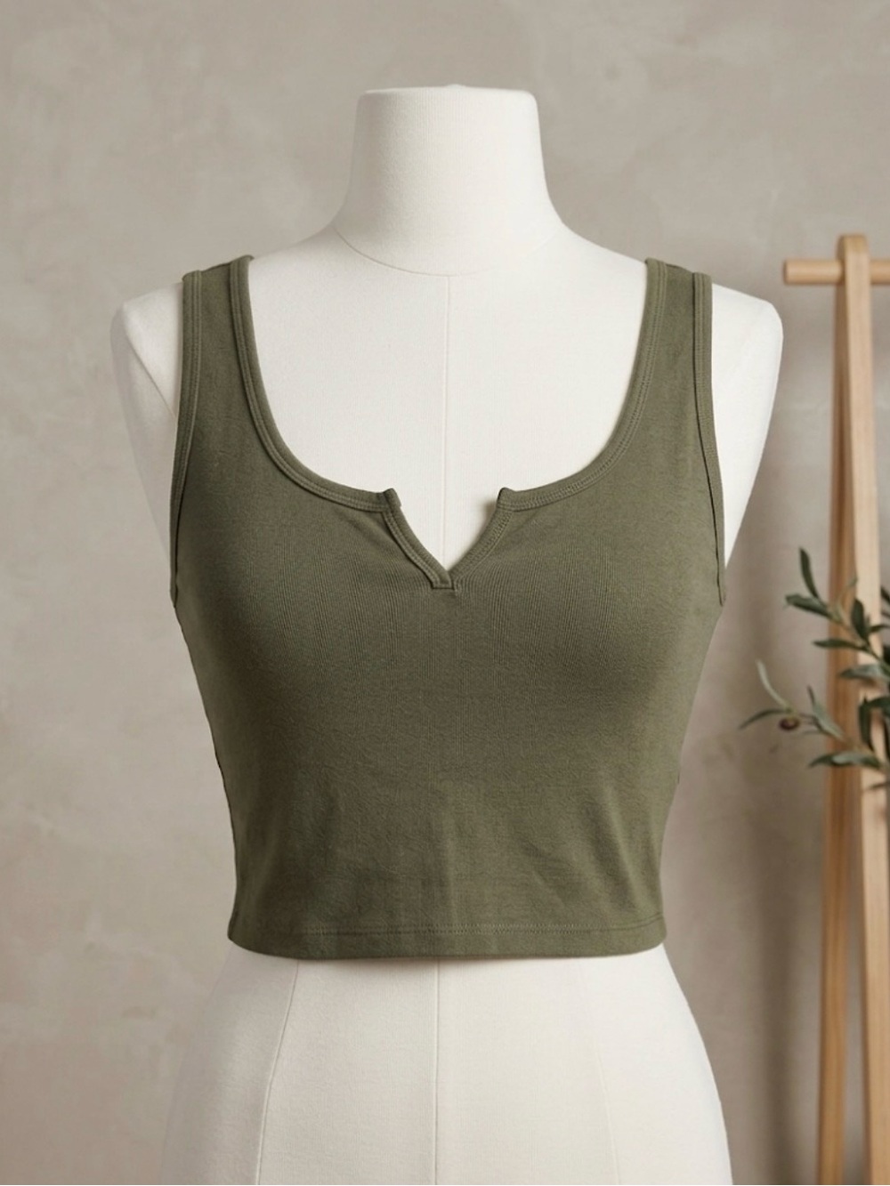 wild fable Olive Green Cropped Tank Top